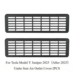 2Pcs Under Seat Air Vent Cover for Tesla Model Y 2025 2026 Juniper Rear AC Outlet Protector with ABS Plastic Anti-Dust Debris