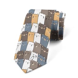 New 8CM Cartoon Bear Print Tie Men Slim Casual Party Formal Dating Personality Necktie Fashion Trend Elegant Collocation Gravata