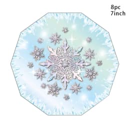 Snowflake Theme Birthday Party Paper Plates Cups Banner Frozen Snow Queen Cartoon Wedding Shower Decorations Supplies