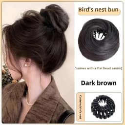 Magic Synthetic Hair Bun With Circle Elastic Clips Bird's Nest Shaped Retractable Hairpieces Fashionable Wig Hair Accessories