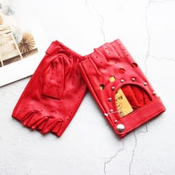 Women's Leather Half Finger Gloves Thin Single Layer Breathable for Spring Summer Outdoor Riding And Driving