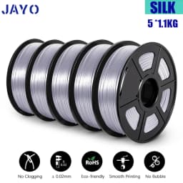 JAYO Filament PLA Plus Silk 5 Rolls 3D Printer Filament 1.75mm 1kg No Bubble 3D Printer Materials for FDM 3D Printing Materials