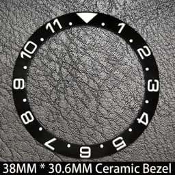 Sloping 38mm * 30.6mm Ceramic/Aluminum Blue Luminous Bezel GMT and Diving Watch Insert Fit for 40mm Watch Case Replacement Watch