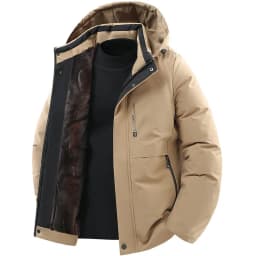 Men's Jacket Stand Collar Stamp Mens Parka Winter New Down Jacket Fleece Warm Jackets Men Business Leisure Coat Baseball Coats 2