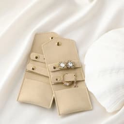 Cute Small Microfiber Leather Jewelry Storage Bags 6*5cm Stud Earring Ring Charm Necklace Organizer Promotional Gifts Pouches