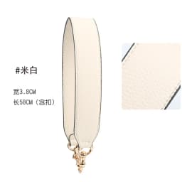 58cm Leather Bag Strap Handle Short Shoulder Belt Gold Buckle for Women Crossbody Handbag Replacement Strap Accessory 3.8cm Wide