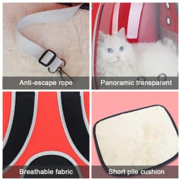 Cat Pet Carrier Backpack - Transparent Capsule Bubble Design, Breathable for Small Animals (Puppy/Kitty/Bird), Ideal for Travel