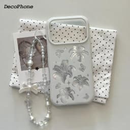 Ins laser bowknot lily flower case&German-imported Bayer TPU Phone Case for iPhone 17 pro max Air