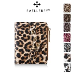 Baellerry Women's Leopard Short Wallets Pu Leather Wallets Vintage Female Coin Purse Large Capacity Hand Bag Card Holder