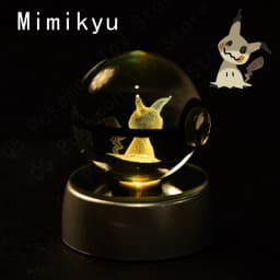 Pokemon 3D Crystal Ball Pikachu Gengar Mew Mewtwo Figurines Lamp Base Pokeball 3D Pokemon Glass Ball Statue Birthday Gift