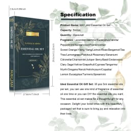 MAYJAM 35 Bottles Essential Oils Kit Gift Box ,Lavender Jasmine Vanilla Lemon Eucalyptus Sandalwood Frankincense SweetOrange Ylang Rose Bergamot Tea Tree Lemongrass Patchouli Rosemary Geranium Citronella Aromatherapy Oil for Humidifier Diffuser DIY Candle