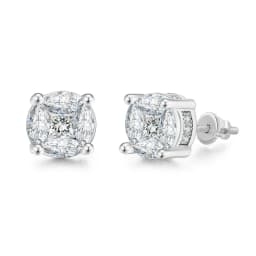 Hip Hop 8MM Square Stud Earrings For Women Men Iced Out Bling Micro Full Pave Rhinestone CZ Stone Earring Trendy Jewelry OHE127