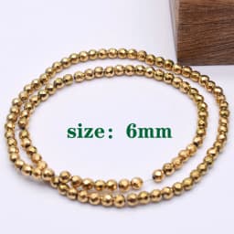 Plated Genuine Gold Color Retention AAA+ Natural Hematite Stone Spacer Loose Beads For Jewelry Making Diy Bracelets Finding