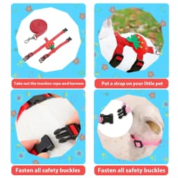 Adjustable Bunny Rabbit Harness and Leash Set Small Pet Cute Vest Harness Leash Ferret Harness Guinea Pig Harness Ferret