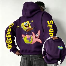 SpongeBob SquarePants Cartoon Anime 2026 New Spring and Autumn Men's and Women's Fashion Hooded Sports Hoodie