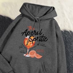 Winter Womans Hoodie The Aperol Spritz Retro Cocktail Printing Sweatshirt Loose Pocket Warm Fleece Pullover Kawaii Sportswear