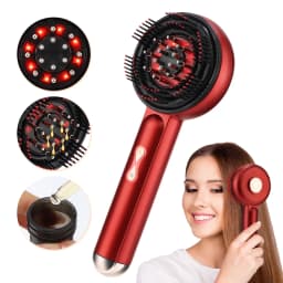 Electric Massage Comb Vibration Massager Red Blue Light Follicle Scalp Brush Hair Growth Anti Hair Loss Liquid Oil Applicator