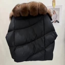 OFTBUY Solid Color Warm Outerwear Women White Duck Down Parka with Real Fox Fur Collar Loose Fit Windproof Winter Puffer Coat