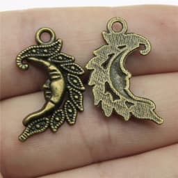 10pcs Moon Charms For Jewelry Making Antique Bronze Silver Color Pendants Making DIY Handmade Tibetan Finding Jewelry
