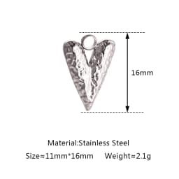 3pcs Stainless Steel Irregular Geometry Heart Charms For Jewelry Embossed Gold Color Plated DIY Earring Necklace Making Supplies