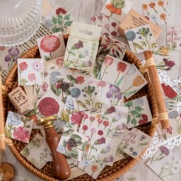 45pcs Vintage Stickers Set for Scrapbooking Adhesive Planner Labels Diary Journal Photo Album Decorative Stationery Supplies
