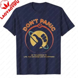 Retro-Hitchhikers-Guide-To-The-Galaxy-Graphic-Tee-42-Answer-To-Life-The-Universe-and-Everything-Don't-Panic-Casual-T-Shirts