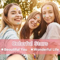 240 Count Superstar Hydrocolloid Pimple Patches - Cute Star-Shaped Cover, Colorful & Shiny, Fragrance-Free, Paraben-Free, Suitab