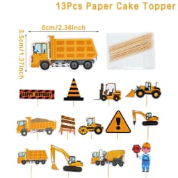 Construction Party Disposable Tableware Birthday Decoration Boy Baby Shower Excavator Truck Tractor Construction Birthday Decor