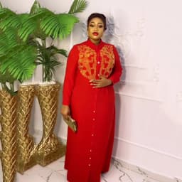 African American Expensive Shirtdress Solid Color Front and Rear Heavy Rhinestone Embellishment BOUBOU