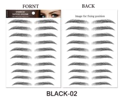 6D Eyebrow Tattoos Sticker Waterproof Long Lasting Natural Hair-Like Fake Eyebrows Stickers for Brow Grooming Shaping 10 Pairs