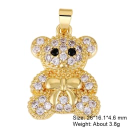 Juya DIY Jewelry Components Cz Paved Glitters Locket Heart Key Charm Pendant Accessories For Women Fashion Jewelry Making