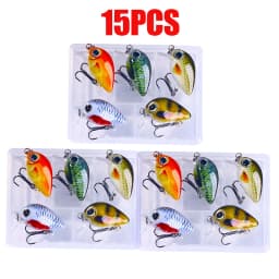 HENGJIA 5pcs 1.5g-2g 3cm Mini Crankbait Kit Artificial Wobblers Hard Bait Bass Trout Fishing Lure Tackle Pesca Peche Truite