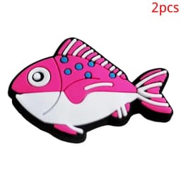 2024 PVC fish series 2pcs lot cute shoe buckle charms accessories decorations for sandals sneaker clog unisex lovers gift drop