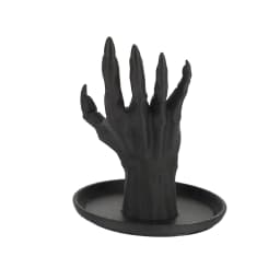 Gothic Skeleton Hand Jewelry Stand Black Plastic Necklace Earring Organizer Monster Hand Jewelry Display Tray Retro Home Decor