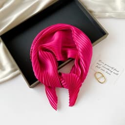 New 70X70CM Minimalist Solid Color 70cm Pleated Scarf Decoration Scarf Sunscreen Thin Scarf Pressed Pleated Square Scarf