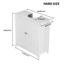 BRIEFNESS Bathroom cabinet Bathroom wall cabinet Kitchen storage cabinet with double doors and adjustable shelves White
