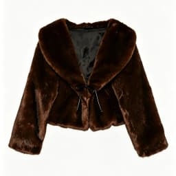 Women's Faux Fur Coat Short Plush Drawstring Deep Brown Winter Jacket Warm Thick Luxe Elegant Chic Fashion Outerwear
