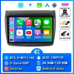 For Mitsubishi Pajero Sport 2 2008 - 2016 L200 Triton 2006 - 2014 Android 16 Car Radio Multimedia Video Player GPS CarPlay