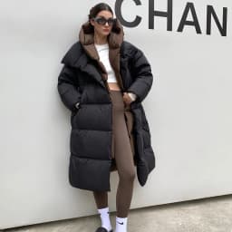 Janveny Fluffy White Duck Down Jacket Women Winter Thickness Warm Long Puffer Coat Hooded Female Fashion Fake Two-piece Parkas