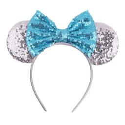 Cute Women Mouse Ears Leopard Print Headbands for Girls Baby Women Sequins 5"Bows Hair Accessories Adults Hairbands Kids Gift