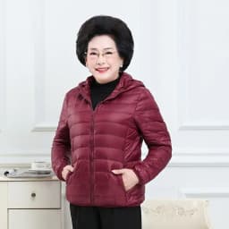 New Light Weight Short down Jacket for Middle Aged And Elderly Women Loose Fit Hooded Coat plus Size Cotton Outerwear