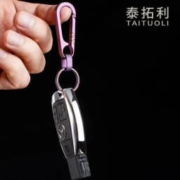 Titanium Alloy Rotating Ring Buckle Keychain Waist Belt Buckle Spring Lock Keyring Outdoor Tool EDC Unboxing Tool