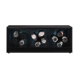 Embers Automatic Watch Winder 4/8/12 Slots Black Wood Grain Design with RGB Light for Rolex Patek Philippe Tissot - Watch Storag