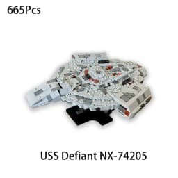 NEW Space Nine USS Defiant NX-74205 Midi-Scale Building Blocks DIY MOC Spaceship Assembly Bricks Kids Christmas Toy Gift 665Pcs