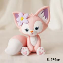 Cute Pink Fox Bow flower Rainbow Cake Toppers Girl's Birthday Dessert Decoration for Children's Day Party Supplies Lovely Gifts