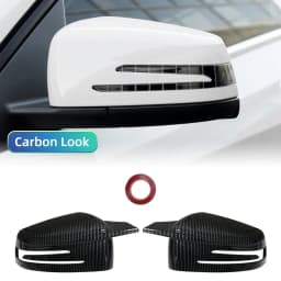 Carbon Fiber Look Black Rearview Side Mirror cover Caps for Mercedes-Benz W176 W246 W204 W212 W221 C117 X204 X156 ABS