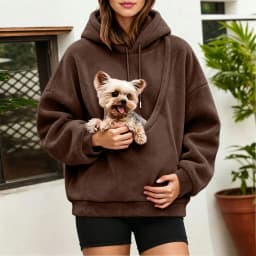 Unisex Fall And Winter Casual Fleece Solid Color Pet Pocket Hooded Sweatshirt Funny Pullover Women Sweatshirt
