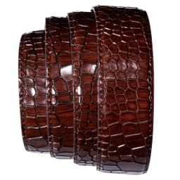 3.5cm Wide Cowskin Genuine Leather Belts for Automatic Buckle Luxury Crocodile Belt without Buckle Red Blue Green Leather Belts