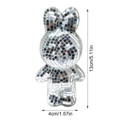 Rabbit Disco Ball Silver Bunny Shape Glass Figurines Funky Rabbit Statues Music Festival Decoration Creative Disco Balls