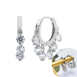 925 Sterling Silver Ear Needle White Zircon Silver Series Earrings ins Tassel Pendant Hoop Earrings For Women Advanced Jewelry